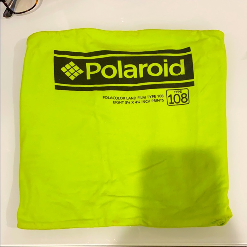 Lime green Polaroid tube top